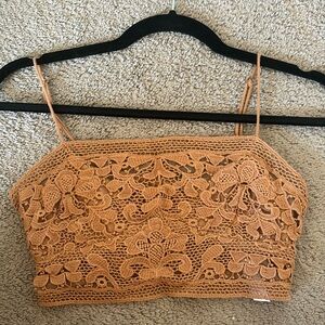 Free People Lyra bralette/crop top in tan size Small